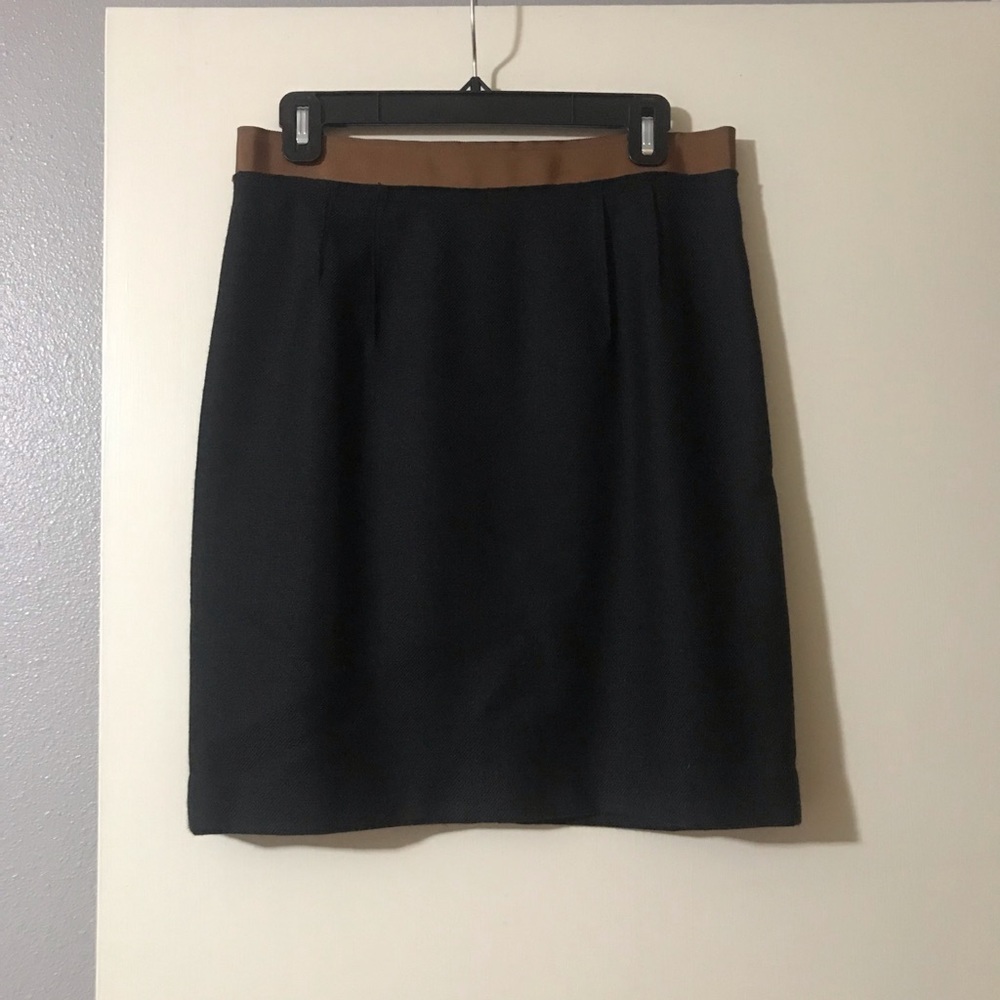 Loft dark gray lined wool skirt size 6